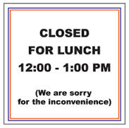 Closing for lunch, Thursday April 30th… – Rolla Library, Rolla, KS